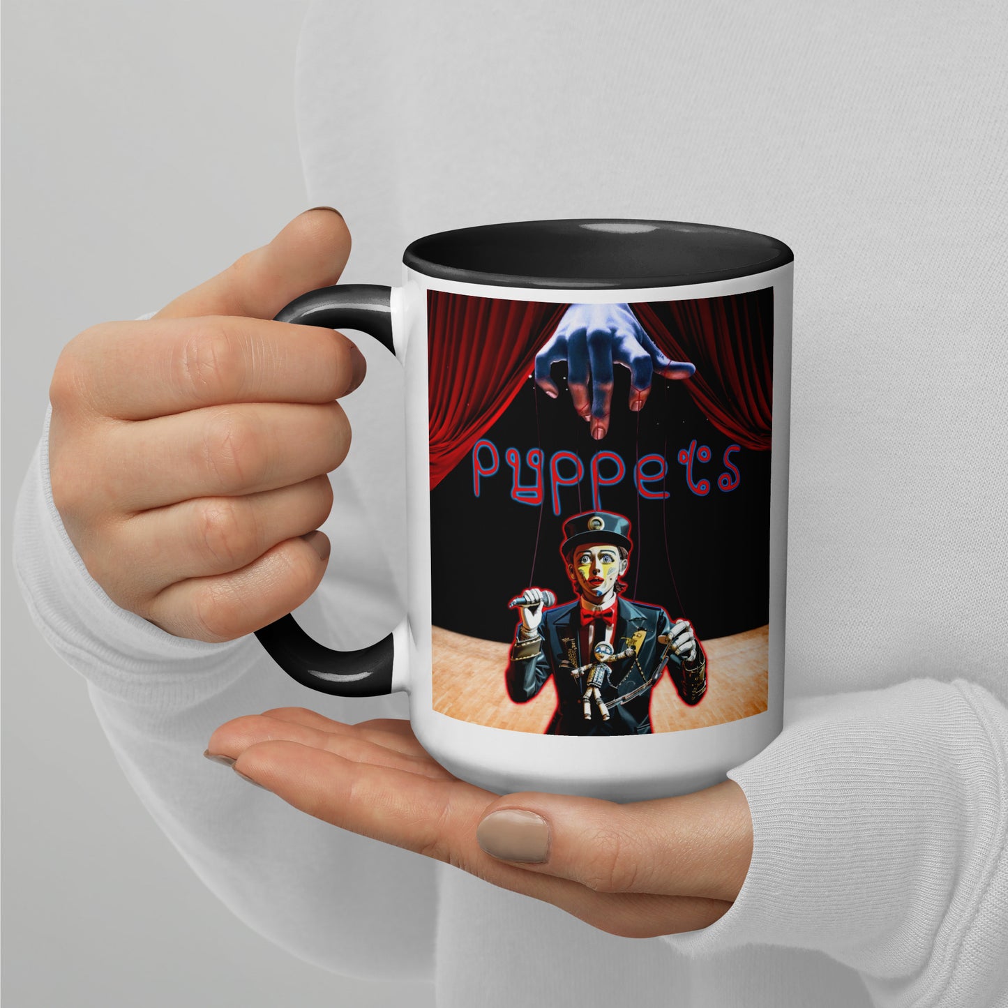 Abstraktius Artimus Puppets Mug With Color Inside