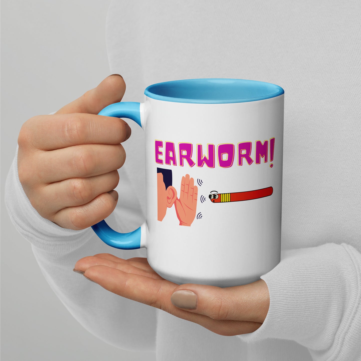 Indie Music Hunt Ear Worm Mug With Color Inside