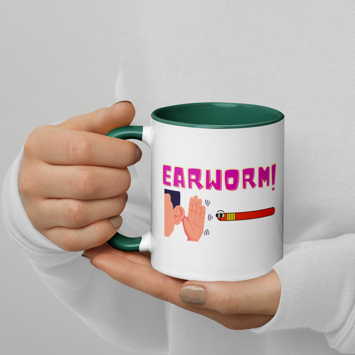 Indie Music Hunt Ear Worm Mug With Color Inside