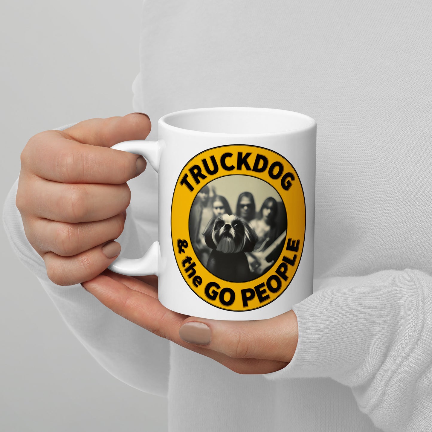 TruckDog & the Go People Classic Dog Logo White Glossy Mug
