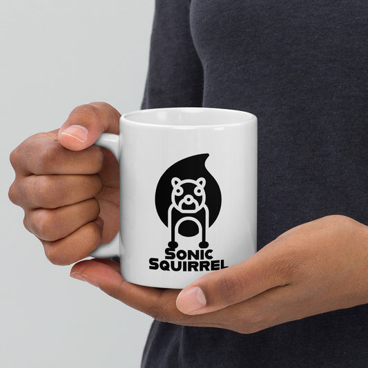 Sonic Squirrel Logo White Glossy Mug