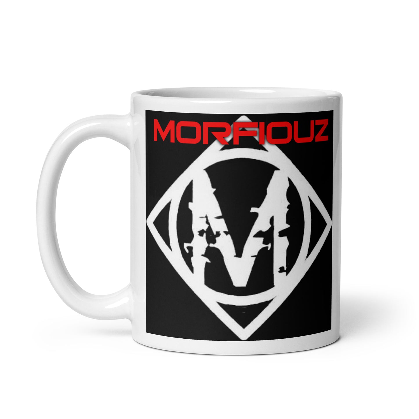 Morfiouz Logo White Glossy Mug