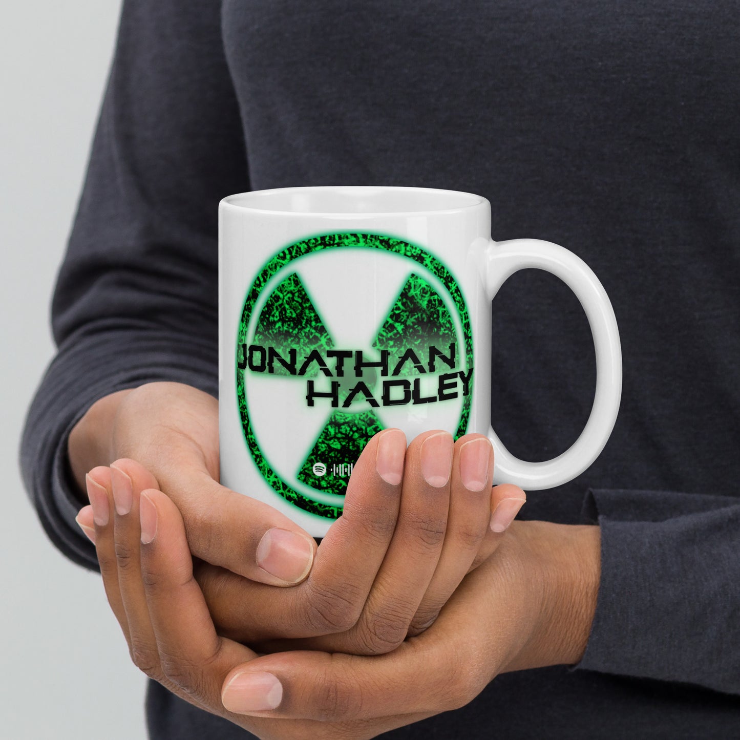 Jonathan Hadley Green Radiation White Glossy Mug